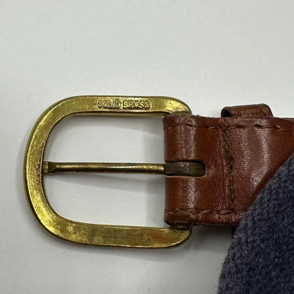 Pintail Men's Golf Embroidered Canvas Belt Leather Tip Brass Buckle Large
